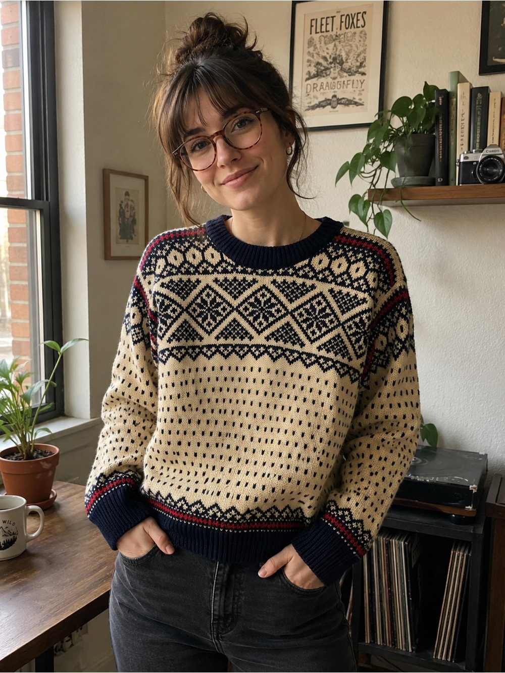 Dale of Norway XS wool vintage fair isle Nordic Scandinavian crewneck sweater